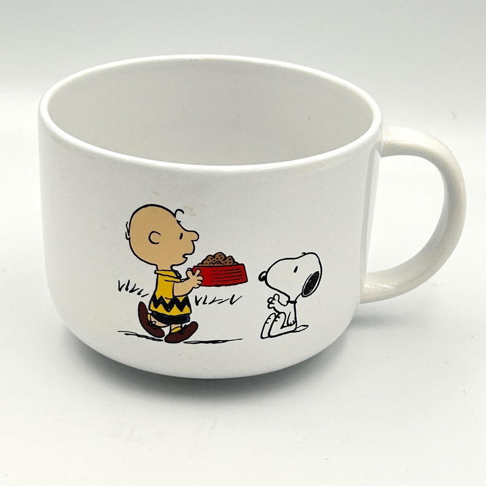 Peanuts Charlie Brown Snoopy Soup Mug Modern Gourmet Foods Stoneware White Cup